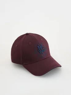 Reserved - Czapka baseball z haftem - mahoniowy - Czapki męskie - miniaturka - grafika 1