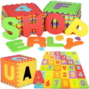 Springos Mata piankowa alfabet, cyfry 172x172 cm puzzle dla dzieci pianka EVA FM0017 - Maty piankowe - miniaturka - grafika 2