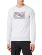 Swetry męskie - Bestseller A/S Sweter męski Jjmarius Sweat Crew Neck, White Melange, L - miniaturka - grafika 1