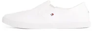 Koszulki i topy damskie - TOMMY HILFIGER Damskie płócienne sznurowane tenisówki Low Top, biały (biały), 44 EU, biały, 41 EU - miniaturka - grafika 1