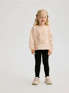 Spodnie i spodenki dla dziewczynek - Reserved - Prążkowane legginsy - czarny - miniaturka - grafika 1