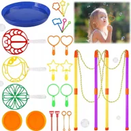 Bańki mydlane - ZESTAW DO BANIEK MYDLANYCH DLA DZIECI KIJE OBRĘCZE DO ROBIENIA BANIEK x24 - miniaturka - grafika 1