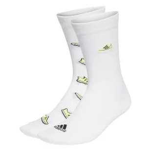 adidas Skarpety Crew, Biały/Przejrzysta Cytryna/Czarny, X-Large - Skarpetki damskie - miniaturka - grafika 1