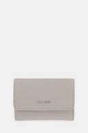 Portfele - Calvin Klein portfel damski kolor beżowy LV04F1038G - miniaturka - grafika 1