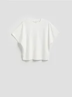 Koszulki i topy damskie - Reserved - T-shirt oversize z Modalem - biały - miniaturka - grafika 1