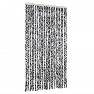 vidaXL Szenilowa zasłona muchowa szara, czarna i biała 100x200 cm - Zasłony - miniaturka - grafika 1