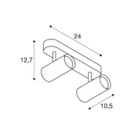 Lampy sufitowe - SLV reflektor sufitowy Noblo, biały, ściemniany do ciepłego światła, długość 24 możliwość ściemniania, biały / opal, salon / jadalnia, aluminium, nowoczesny - miniaturka - grafika 1