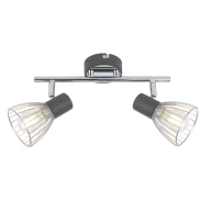 Lampy sufitowe - Podwójna lampa sufitowa Modo - chrom, szarość - miniaturka - grafika 1