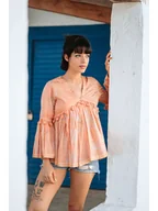 Bluzki damskie - Isla Bonita by SIGRIS Bluzka w kolorze brzoskwiniowym - miniaturka - grafika 1