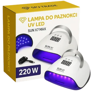 TEMU LAMPA DO PAZNOKCI SUN X7 UV LED 220W DO HYBRYD ŻELI MOCNA HYBRYDY MAX LCD - Lampy UV do paznokci - miniaturka - grafika 1