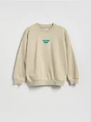 Bluzy dla chłopców - Reserved - Bluza oversize - beżowy - miniaturka - grafika 1