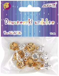 Dzwoneczki Ozdobne Dzw-3197 Złote I Srebrne 1,3cm,op. 12szt. Aliga - Dekoratorstwo - miniaturka - grafika 1