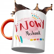 Kubki - Kubek Pomarańczowy dla Mechanika Fajowy Mechanik z Nadrukiem ze Zdjęciem + Opakowanie na prezent (wzór 01) - miniaturka - grafika 1