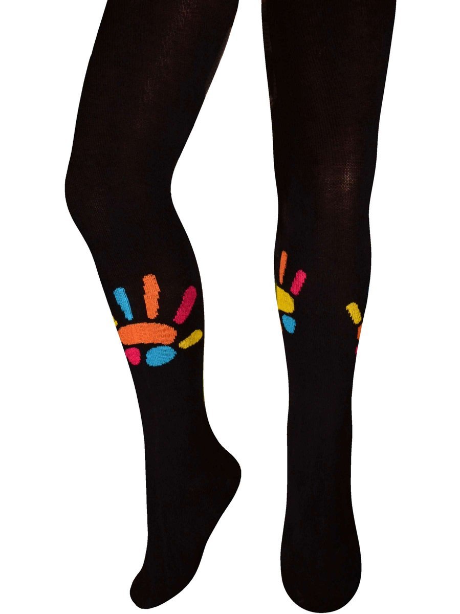 Dziecięce rajstopy z nadrukiem czarne Milusie r.116/122