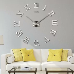 RZYMSKI srebrny duży zegar na ścianę - Zegary - miniaturka - grafika 1