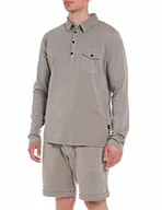 Koszule męskie - Replay Męska koszula polo M6453, 104 ciepła szara, S, 104 Warm Grey, S - miniaturka - grafika 1