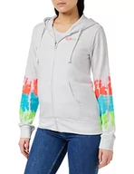 Bluzy damskie - Champion Damska bluza z kapturem Legacy Color Ground Powerblend małe logo na zamek błyskawiczny bluza z kapturem, biały, L - miniaturka - grafika 1