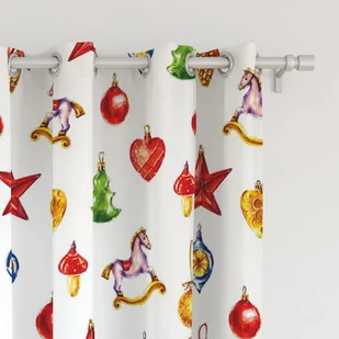 Zasłona WINTER wzór BN21 | malowane bombki 150 x 160 cm tkanina zaciemniająca - Zasłony Zasłona WINTER wzór BN21 | malowane bombki 150 x 160 cm tkanina zaciemniająca - Zasłony - miniaturka - grafika 1