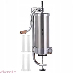 Kamille Pionowa nadziewarka do kiełbas, wędlin 3kg + 4 końcówki 6509 - Artykuły masarskie - miniaturka - grafika 1