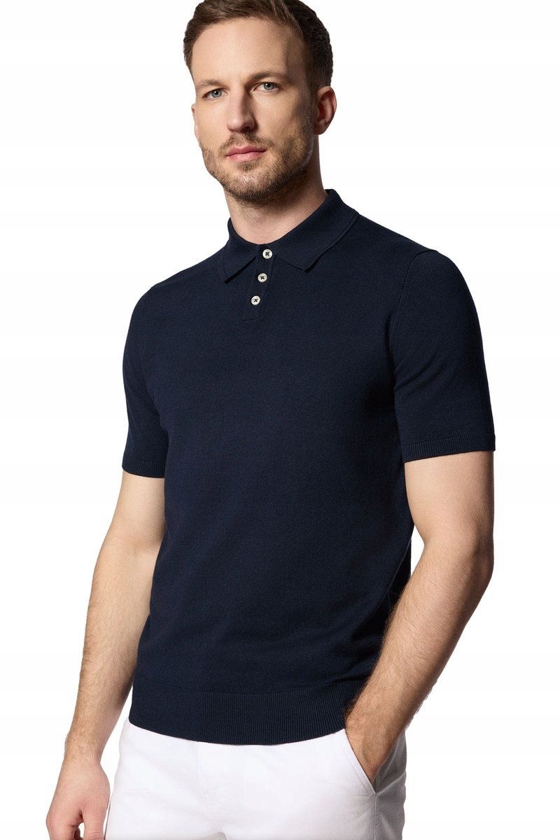 Koszulka Polo Męska Granatowa Wiskoza Próchnik PM7 2XL