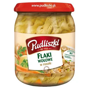 Pudliszki Flaki wołowe w rosole 500 g - Szybkie dania obiadowe - miniaturka - grafika 1