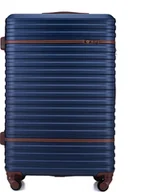 Walizki - Walizka podróżna twarda średnia M 22' SOLIER STL957 granatowa - miniaturka - grafika 1
