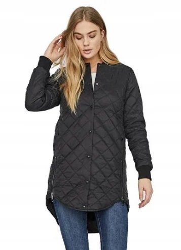 VERO MODA KURTKA DAMSKA CZARNA PIKOWANA NA ZATRZASKI XL J9A