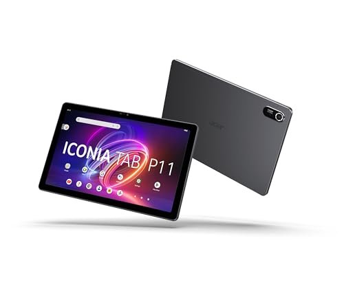 Acer Iconia Tab P11, 11'' 2K WUXGA IPS Tablet dotykowy z etui z portfelem (MediaTek MT8781, 8 GB RAM, 128 GB SSD, Bluetooth, USB-C, Wi-FI, MicroSD, Android 14), tablet czarny metalowy
