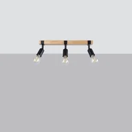 Lampy sufitowe - Zuca lampa sufitowa (spot) 3xE27 czarna/jasne drewno SL.1297 - miniaturka - grafika 1