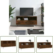 Szafki RTV - The Living Store szafka pod telewizor brązowa dąb 102x36x50 cm materiał drewnopochodny - miniaturka - grafika 1