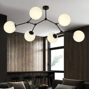 Emibig SPACE 6 BLACK/OPAL 1133/6 lampa sufitowa czarna szkolne klosze 1133/6 - Lampy sufitowe - miniaturka - grafika 3