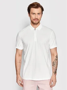 Selected Homme Polo Fave 16079026 Biały Regular Fit - Koszulki męskie - miniaturka - grafika 1
