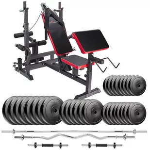 Zestaw Do Ćwiczeń 195Kg Z Ławką Treningową Ph 20C - Ławka, Sztanga, Gryf Łamany, Obciążenia, Hantle - Ławki treningowe - miniaturka - grafika 1
