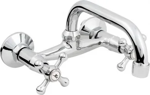 Bateria umywalkowa Hydroland Retro ścienna chrom 5900238565171 - Baterie umywalkowe - miniaturka - grafika 1
