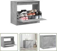 Szafki na buty - The Living Store Szafka na buty betonowa szara 80x42x69 cm materiał drewnopochodny - miniaturka - grafika 1