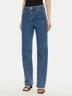 Spodnie damskie - Pieces Jeansy 17153496 Niebieski Straight Fit - miniaturka - grafika 1