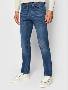 Spodnie męskie - Jack&Jones Jeansy Tim Original 12146384 Granatowy Slim Fit - grafika 1