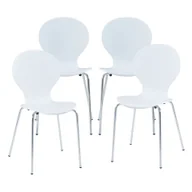 Krzesła - Krzesło do jadalni 'Etne' zestaw 4 sztuk drewno metal 85 x 48 x 50 cm biały - miniaturka - grafika 1