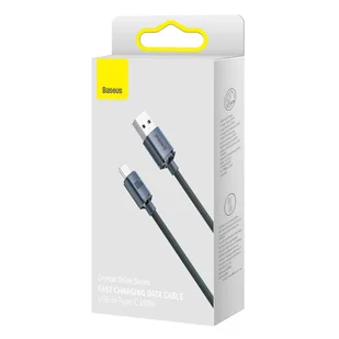 Baseus Crystal Shine Series kabel przewód USB do szybkiego ładowania i transferu danych USB Typ A - USB Typ C 100W 1,2m czarny (CAJY000401) - Kable USB - miniaturka - grafika 5