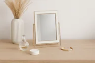 Lusterka do makijażu - Lusterko 16,5x22 cm złoto - białe 9949 - miniaturka - grafika 1