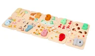 Układanki dla dzieci - Drewniane puzzle ze zwierzątkami- nauka liczenia Montessori - miniaturka - grafika 1
