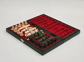 Gry planszowe - ZIELONE Szachy drewniane Królewskie 31x31 we wkładce PRODUCENT - miniaturka - grafika 1