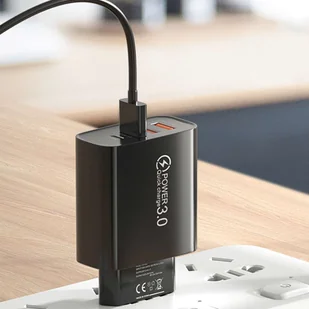 Ładowarka sieciowa Alogy szybka 3x USB-A + USB-C Quick Charge QC 3.0 PD 20W Czarna - Ładowarki do telefonów - miniaturka - grafika 8