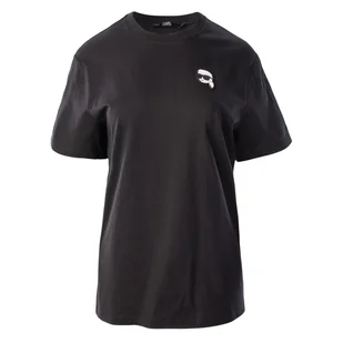 Damska Koszulka z krótkim rękawem KARL LAGERFELD IKONIK 2.0 OVERSIZED T-SHIRT 230W1721-999 – Czarny - Koszulki i topy damskie - miniaturka - grafika 1