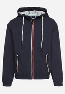 Kurtki męskie - Granatowa Kurtka Wiatrówka z Kapturem i Zasuwanymi Kieszeniami Adivoria - miniaturka - grafika 1