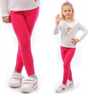 Legginsy dziecięce długie bawełniane klasyczne Różowe 122 - Legginsy - miniaturka - grafika 1