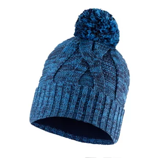 Czapka zimowa dziecięca z pomponem Buff Lifestyle Kids Knitted & Fleece Hat Blein Azure - Czapki dla dzieci - miniaturka - grafika 1