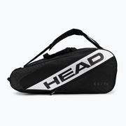 Tenis ziemny - Torba tenisowa HEAD Elite 12R 76 l black/white - miniaturka - grafika 1