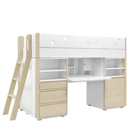 Łóżka dla dzieci i młodzieży - Łóżko podniesione z biurkiem i szafkami Funflex 3w1 - miniaturka - grafika 1
