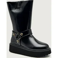 Kozaki damskie - Love Moschino Skórzane kozaki - miniaturka - grafika 1